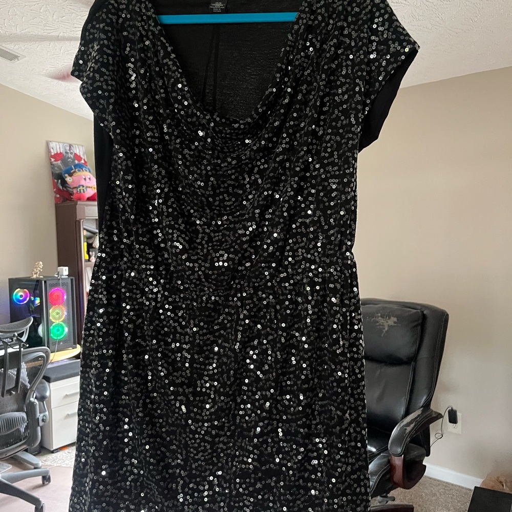 Elegant Black Sequin Dress